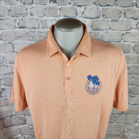 Travis Mathew Brogrammer Polo Shirt Pima Cotton Autumn Sunset Heather Size XL - Picture 3 of 16